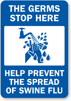 Swine Flu Wash Hands Sign 2