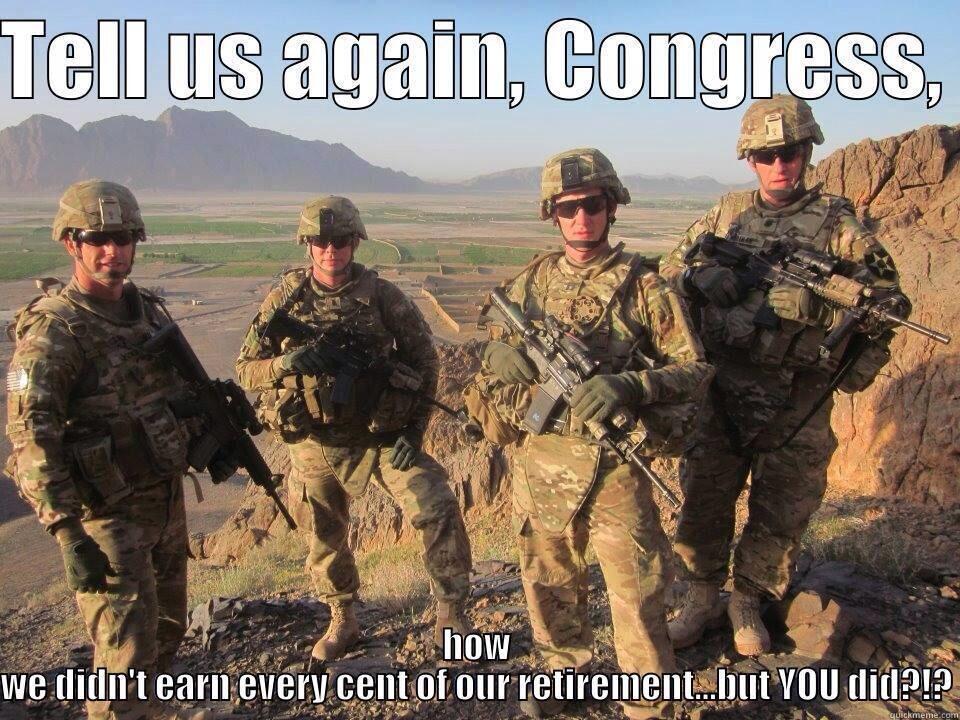 TELL US AGAIN CONGRESS bumper sticker military