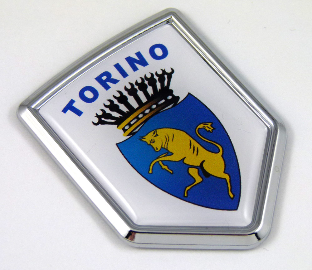 Torino 3D Adhesive Flag Crest Chrome Car Emblem