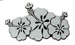 Triple Hibiscus Chrome Emblem