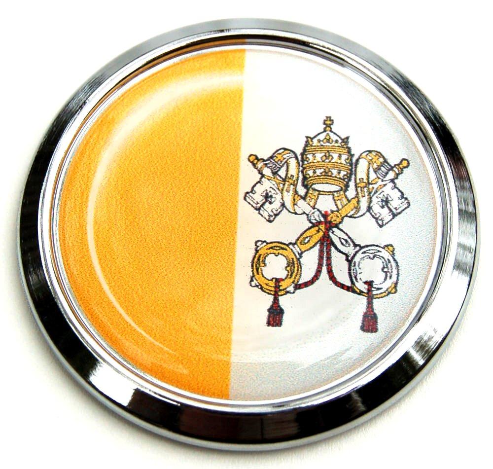 Vatican Flag Crest Decal Car Chrome Emblem Sticker