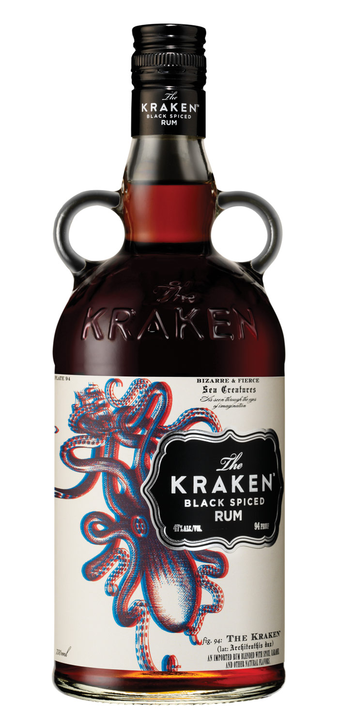 the kraken 3D Label Bottle Shaped Decal