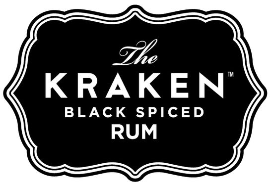 the kraken black and white label RUM sticker