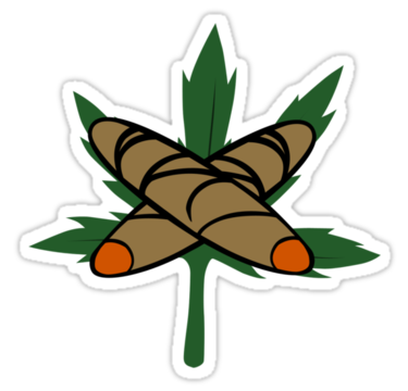 weed leaf with bluntz sticker