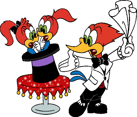 woody woodpecker with kids magic sticker