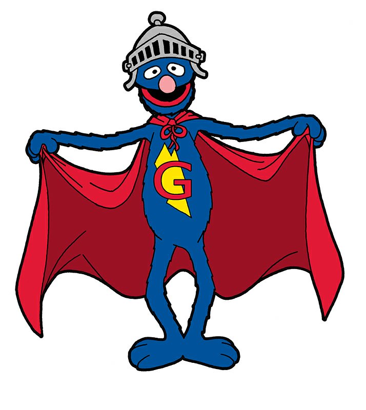 Super_Grover standing color sticker