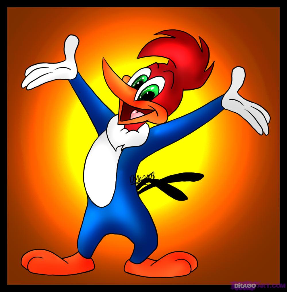 WOODY WOODPECKER WITH LOGO RECTANGLE STICKER