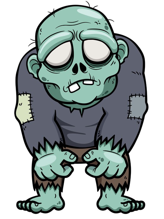 ZOMBIE BLUE MONSTER STICKER