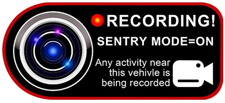tesla sentry mode on sticker set