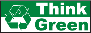 think green recycle bumper sticker