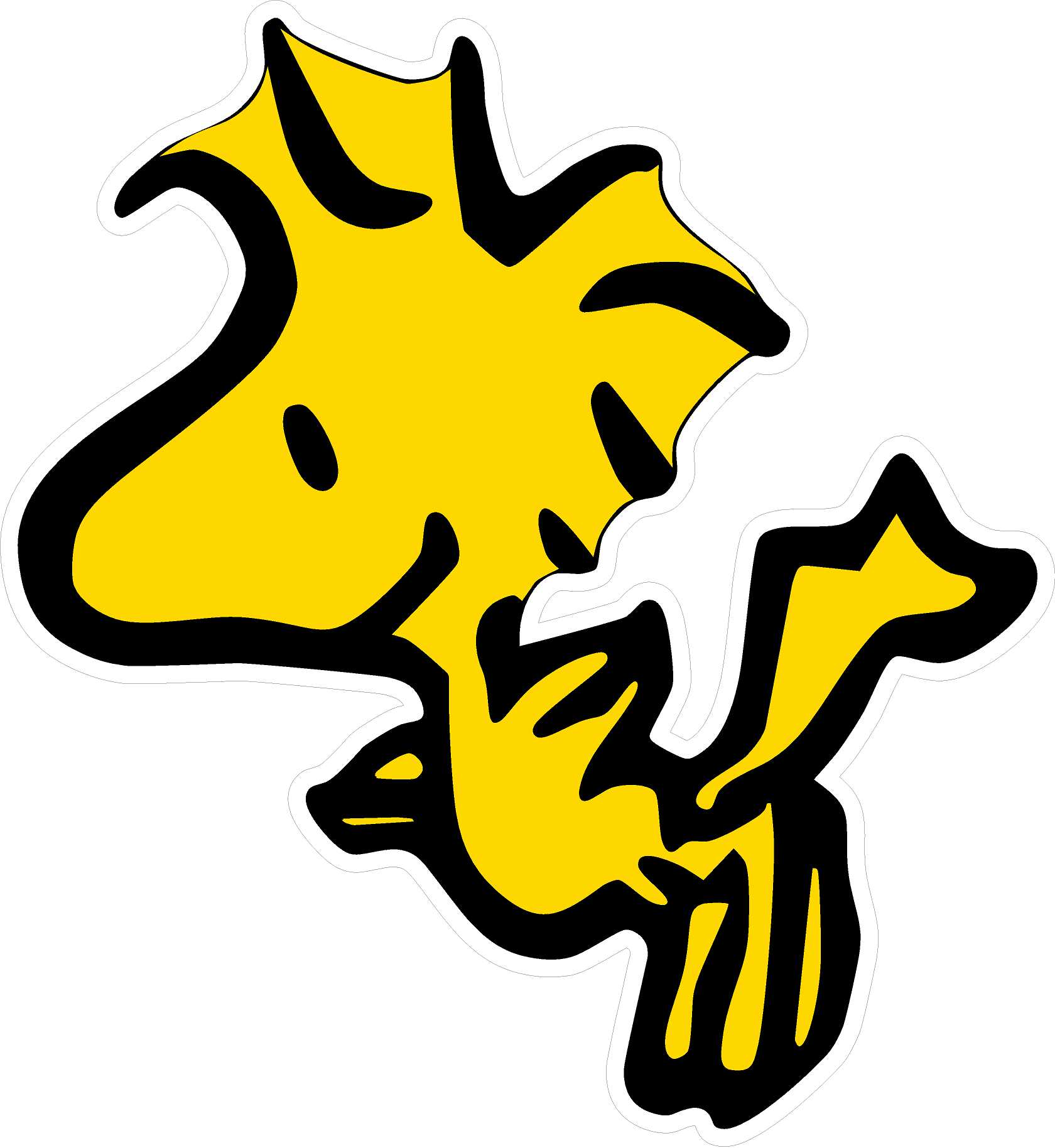Woodstock Flying Peanuts Color Cartoon Sticker