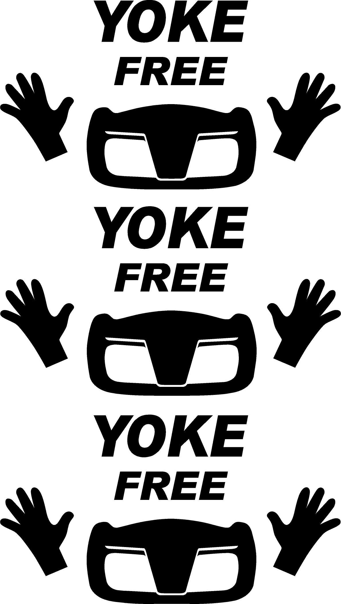 YOKE FREE TESLA DIECUT FUNNY DECAL SET 3