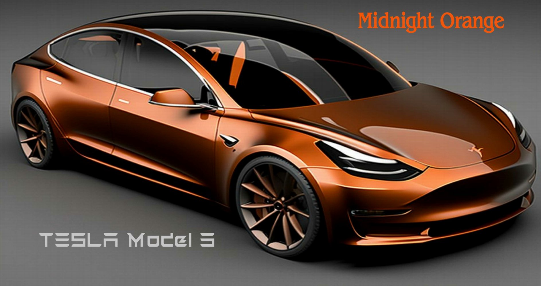model 3 midnight orange STICKER