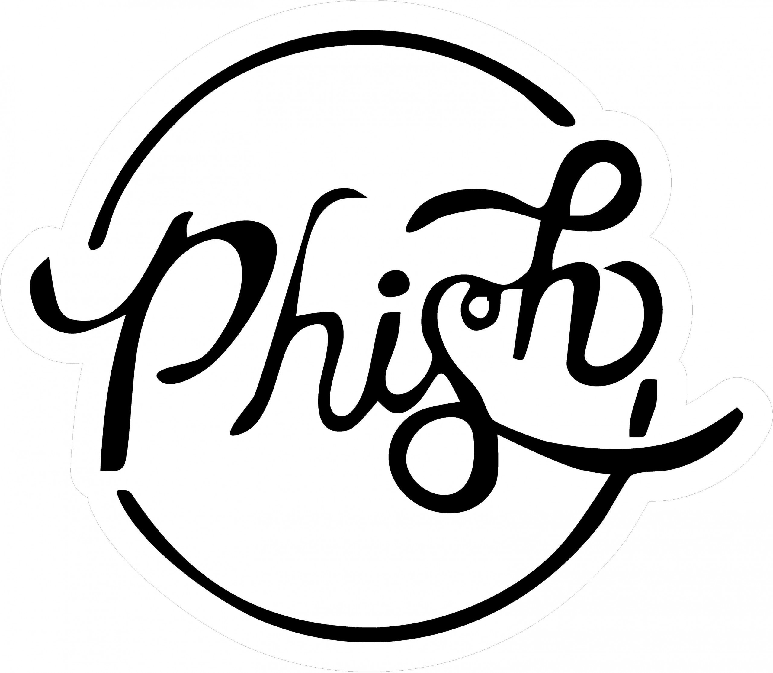 phish B&w Band ROUND Sticker