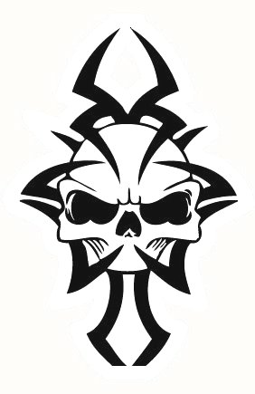Tribal Skull Diecut Decal 57