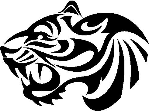 Tribal Tiger die cut Sticker