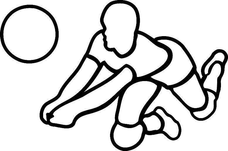 Volleyball Player Diecut Sticker