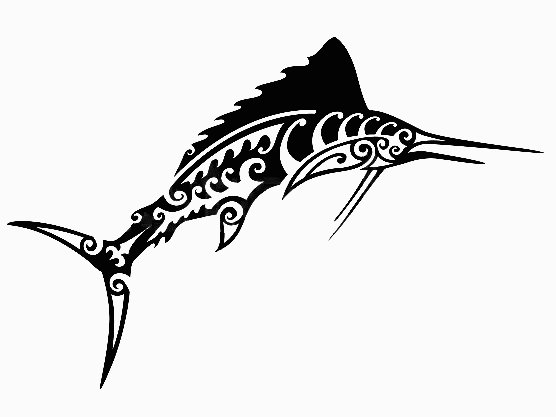tribal sailfish diecut decal