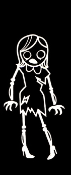 Walking_Dead_Zombie_Diecut Sticker GIRL