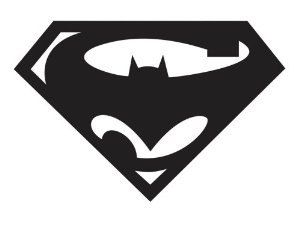 superman batman logo dsiecut decal