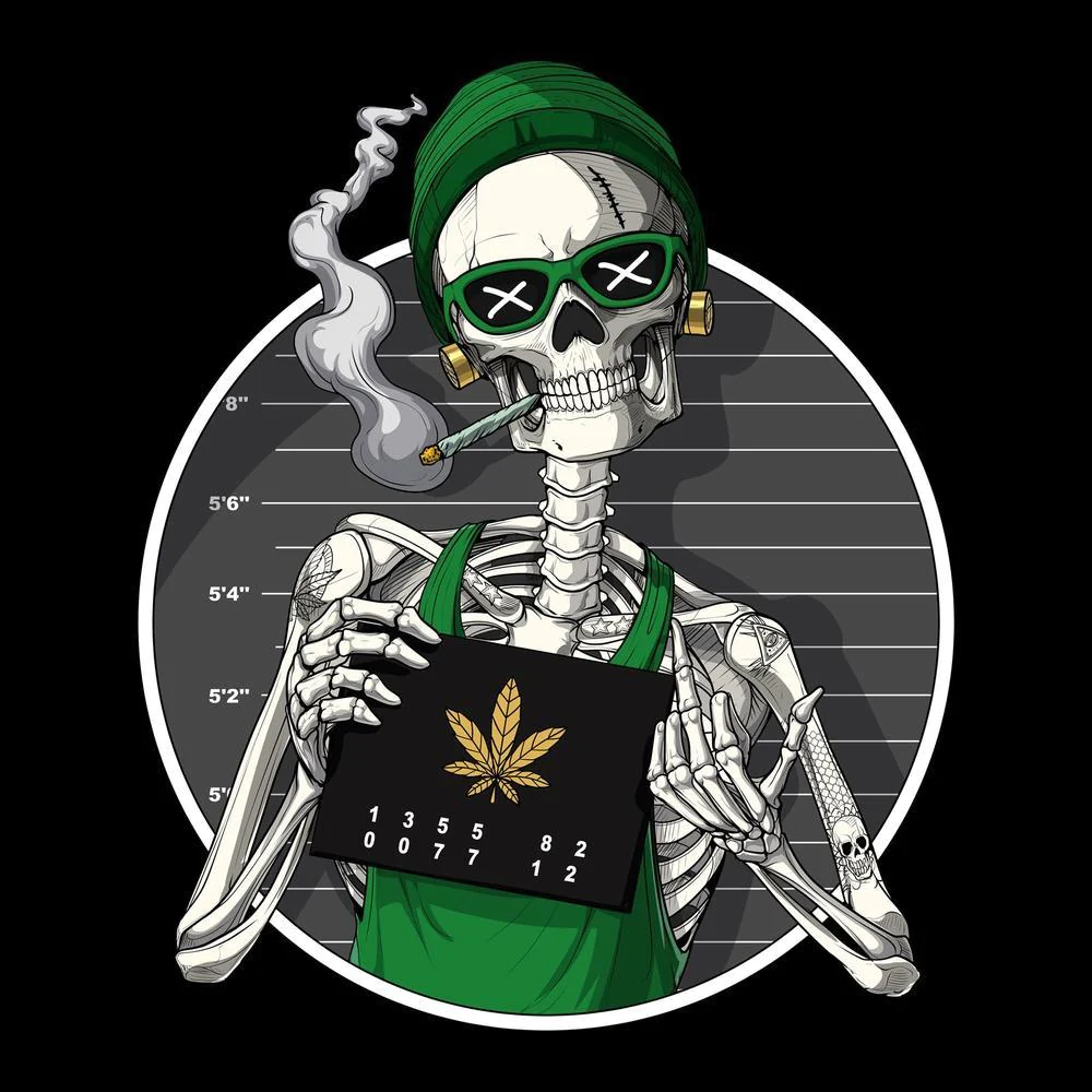 Stoner-SKULL Mugshot-sticker