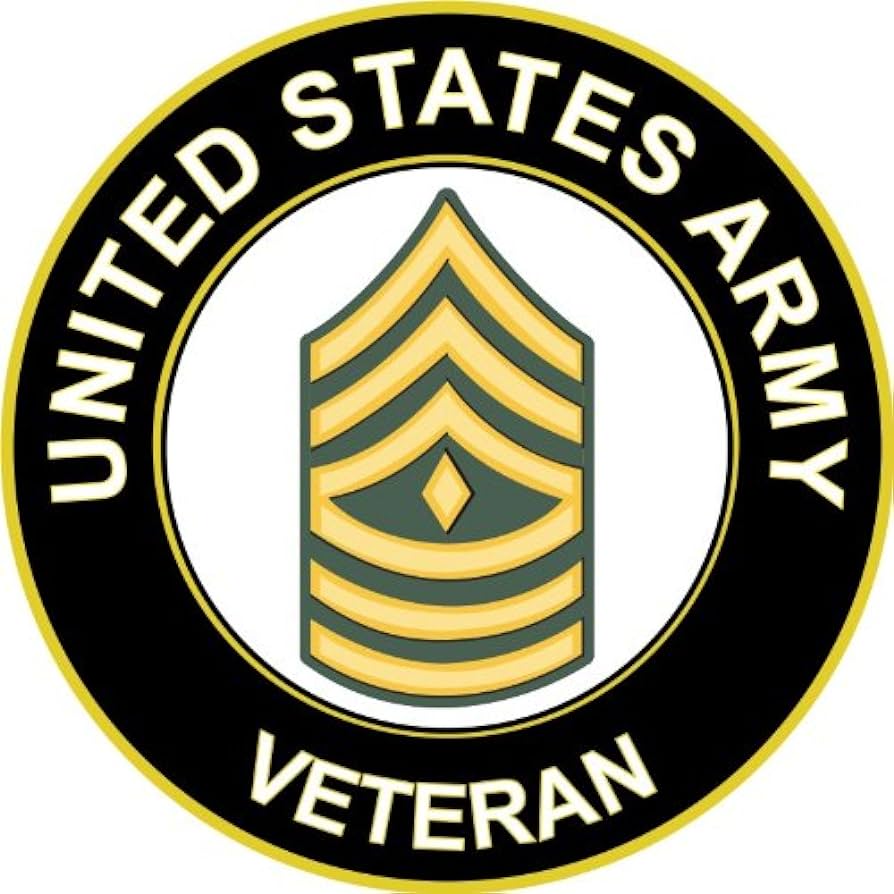 US ARMY VETERAN PATCH CIRCLE STICKER