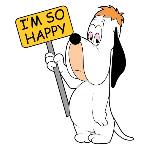cartoon droopy dog im-so-happy-WB sticker
