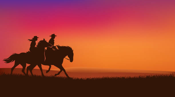 COWBOY SUNSET STICKER 3