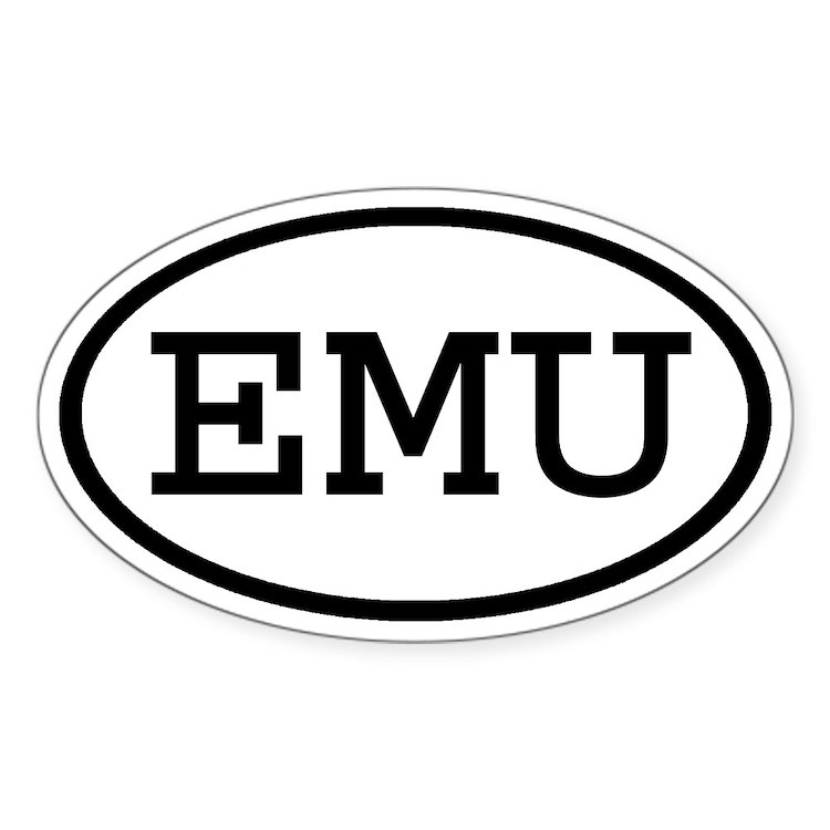 Emu funny animal sticker 3 OVAL