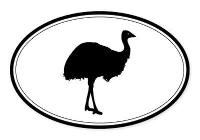 Emu funny animal sticker 4 OVAL