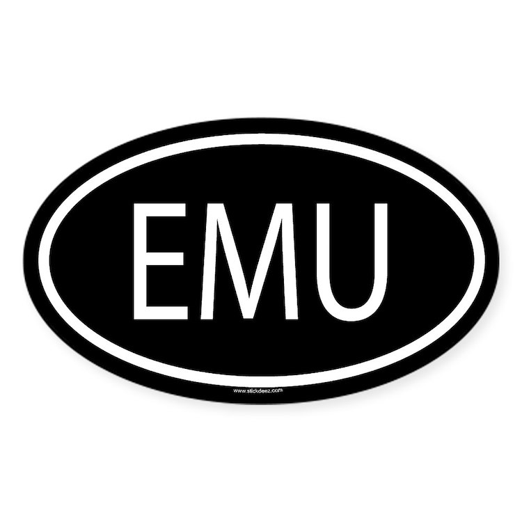 Emu funny animal sticker 5 OVAL