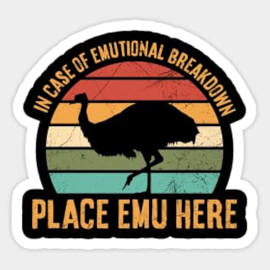 Emu funny animal sticker 7