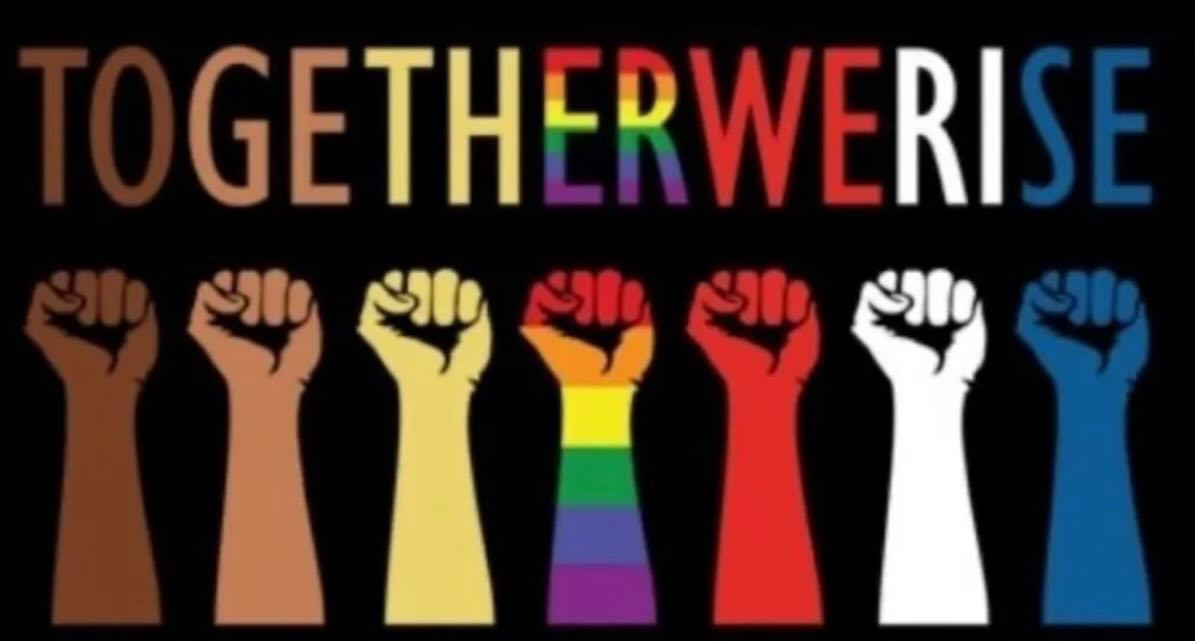LGBTQ together we rise sticker