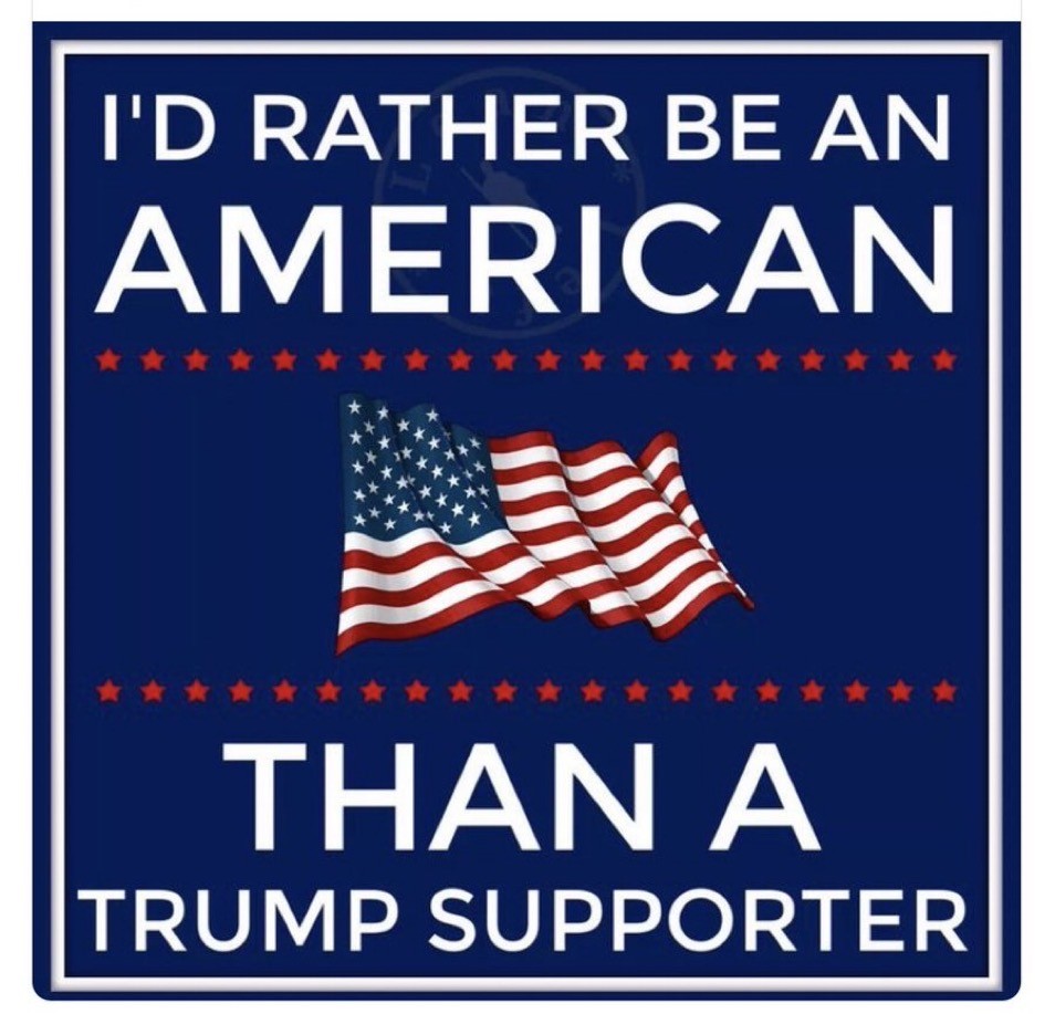 RATHER BE AMERICAN THAN TRUMP SUPPORTER STICKER