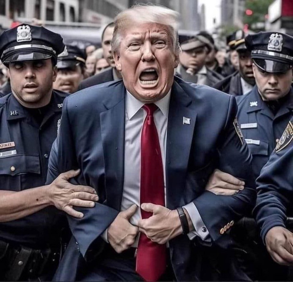TRUMP BEING ARRESTED AI STICKER