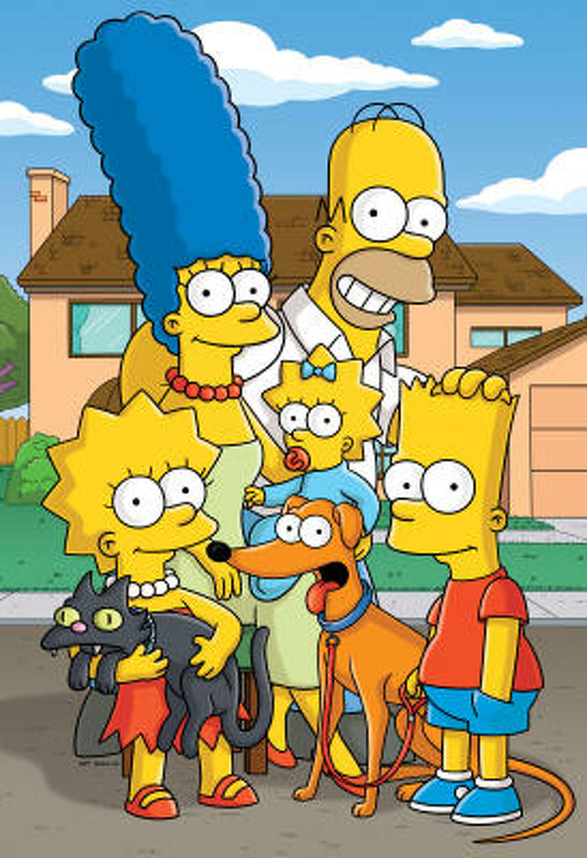 simpsons family picture with house sticker