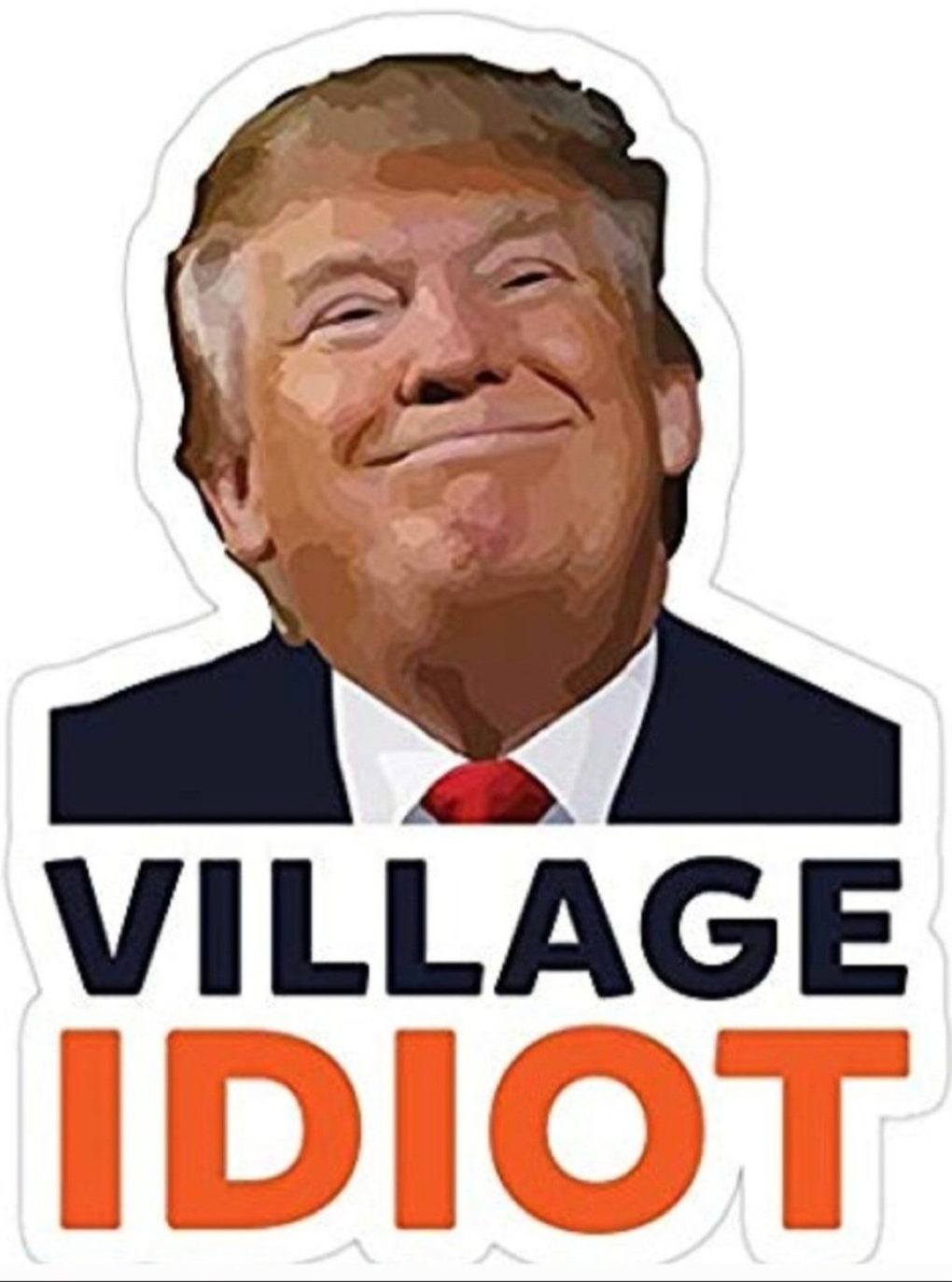 TRUMP village IDIOT sticker
