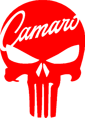 chevy camaro punisher skull die cut decal