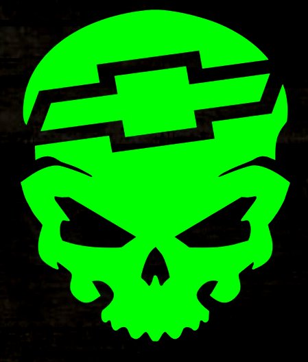 chevy logo skull die cut decal