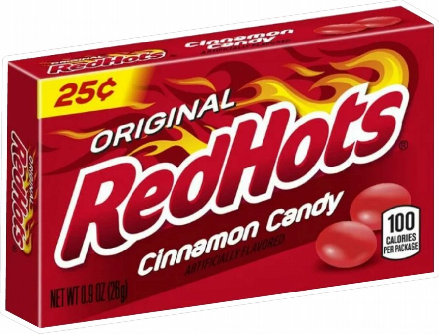 red hot candy box sticker