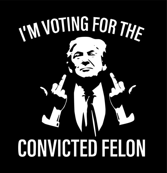 trump voting for convicted felon die cut decal