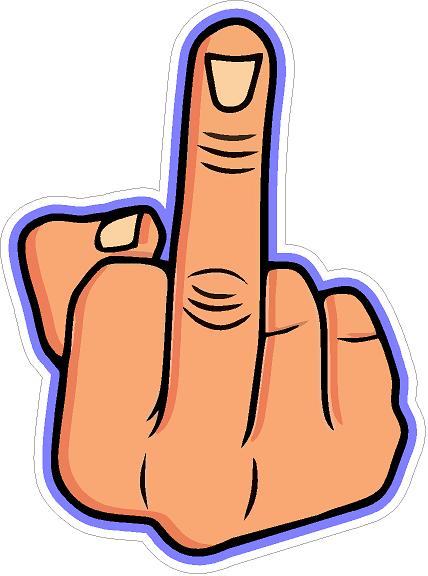 FLIP OFF FINGER MIDDLE FINGER FUCK YOU STICKER