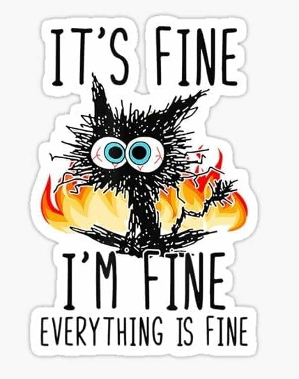It's Fine I'm Fine Everything is Fine Sticker Vinyl Sticker