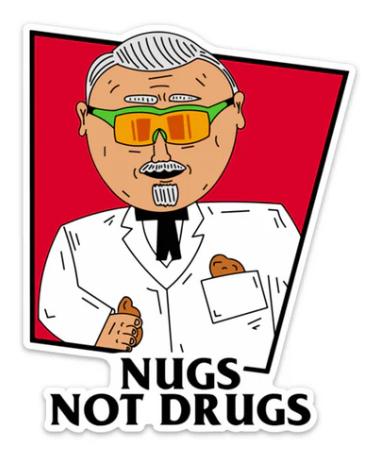 Nugs Not Drugs Funny Food Sticker