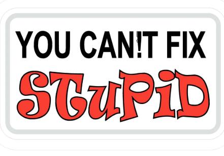 You Cant Fix Stupid Sticker