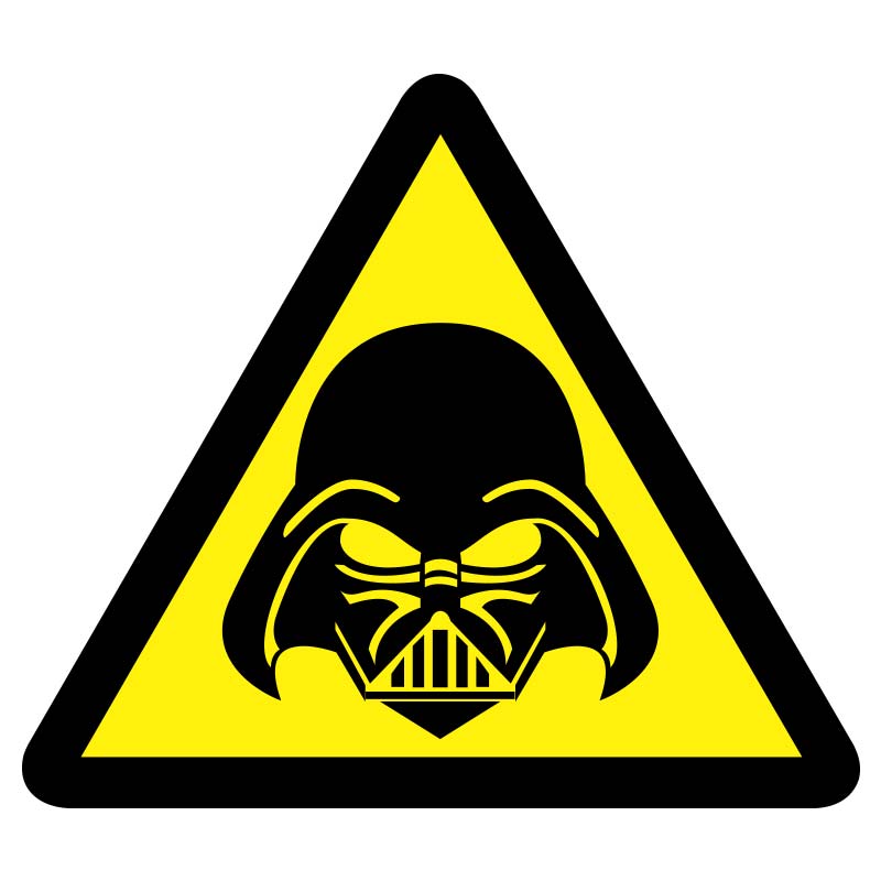 darth vader warning star wars vader sticker