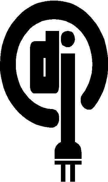 DJ Record and Plug Die Cut Decal