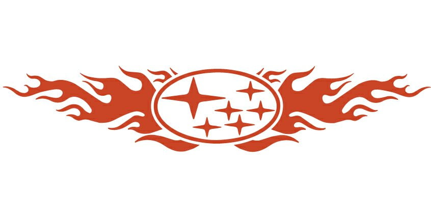 Subaru Flames Back Auto Graphics