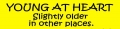 young at heart funny bumper sticker