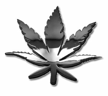 Chrome Badges Weed Leaf